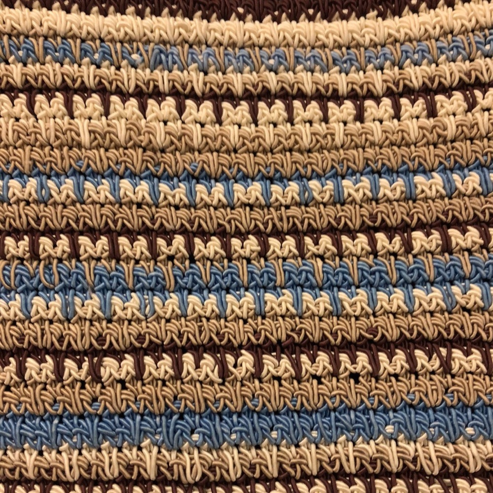 Crochet knit purse‎ ivory brown crochet purse granny core 12” shoulder bag - Picture 6 of 10